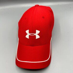 Under‎ Armour Hat Men Medium - Large Red Stretch Fitted Cap M-L